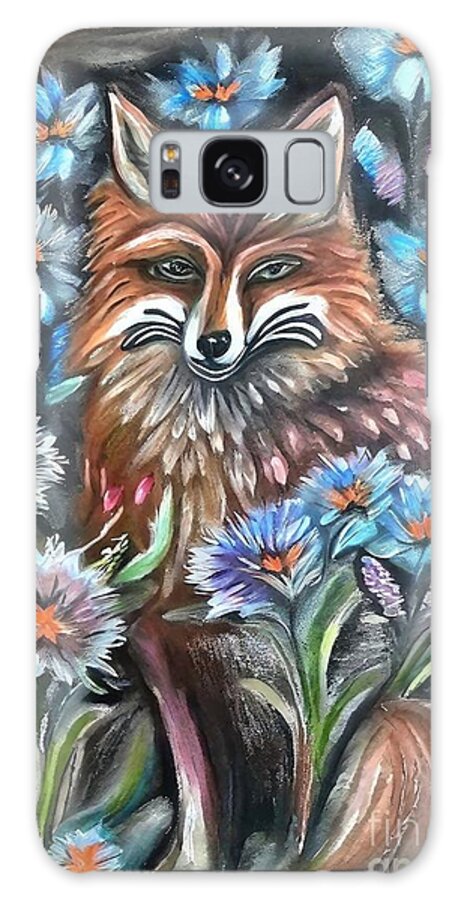 Fox Galaxy Case featuring the painting Painting The Fox In The Garden fox nature animal by N Akkash