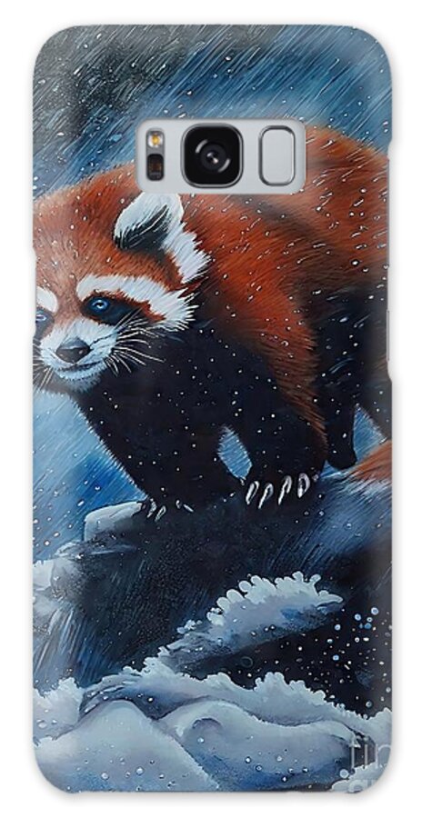 Animal Galaxy Case featuring the painting Painting The Red Panda animal wild red nature ill by N Akkash