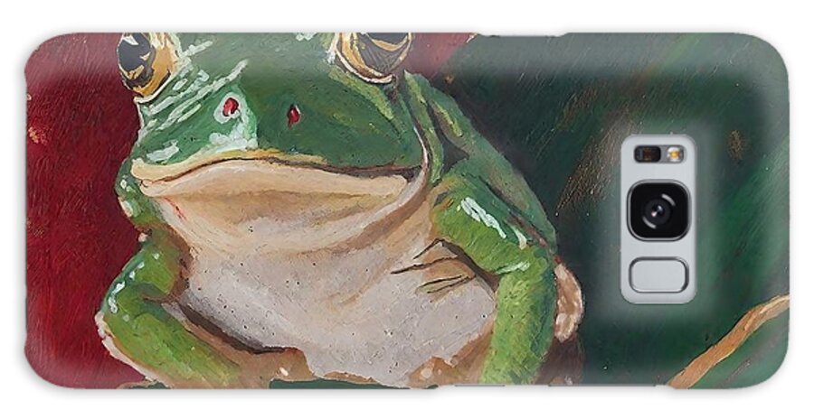 Frog Galaxy Case featuring the painting Painting Tree Frog Animals Wild Life Oil Painting by N Akkash