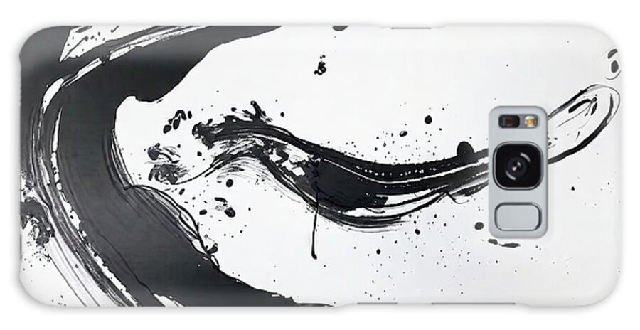 Texture Galaxy Case featuring the painting Painting Whale texture art brush paint grunge bla by N Akkash