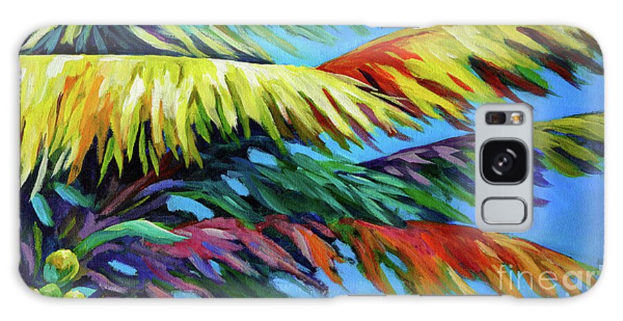 Palm Galaxy Case featuring the painting Palm Frond Frenzy by John Clark