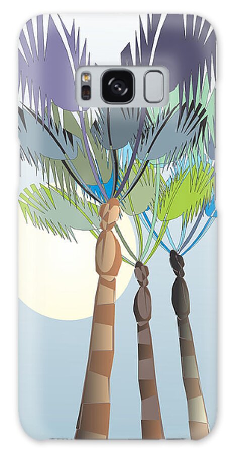 Palm Tree Galaxy Case featuring the digital art Palm Tree Blue by Ted Clifton