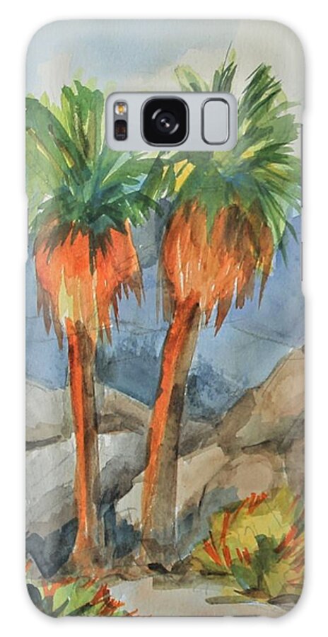 Desert Galaxy Case featuring the painting Palms at Andreas Hiking Trail by Diane McClary