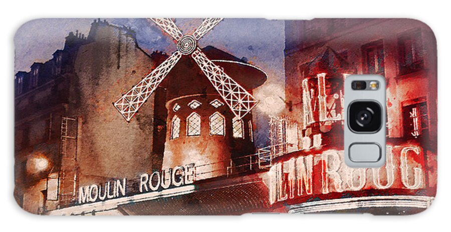 Moulin Rouge Galaxy Case featuring the painting Paris. Moulin Rouge. by Alex Mir