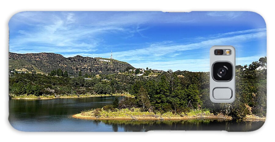Hollywood Galaxy Case featuring the photograph Past the Lake is the Hollywood Sign by Lorraine Devon Wilke