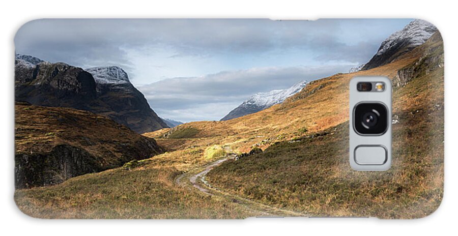 Glencoe Galaxy Case featuring the photograph Pathway Through The Mountains, Glencoe, Scotland, UK by Sarah Howard