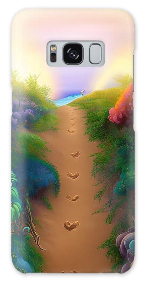 Digital Beach Ocean Sand Galaxy Case featuring the digital art Pathway to the Beach by Beverly Read