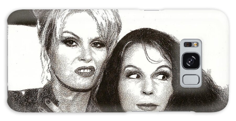 Absolutely Fabulous Galaxy Case featuring the drawing Patsy and Edina by Mark Baranowski