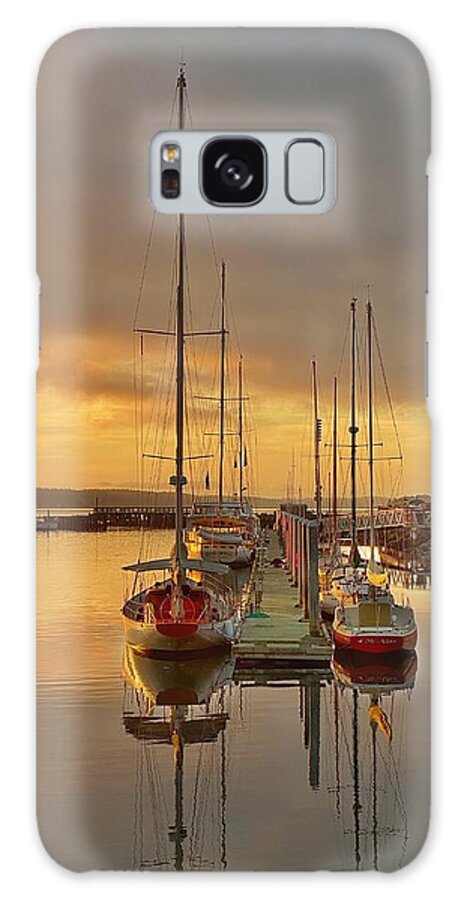 Autumn Galaxy Case featuring the photograph Peaceful Marina Sunrise by Jerry Abbott