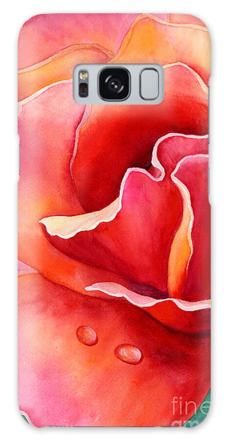 Rose Galaxy Case featuring the painting Peach Rose 2 by Hailey E Herrera