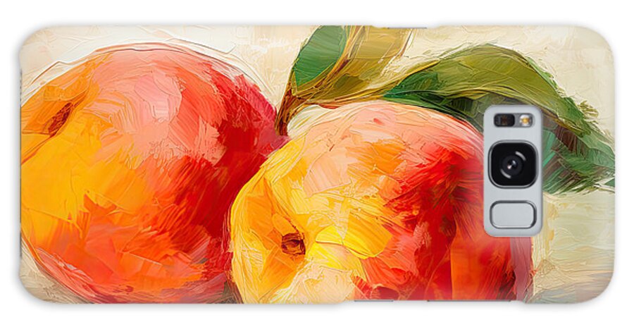 Peaches Artwork Galaxy Case featuring the digital art Peaches Artwork by Lourry Legarde