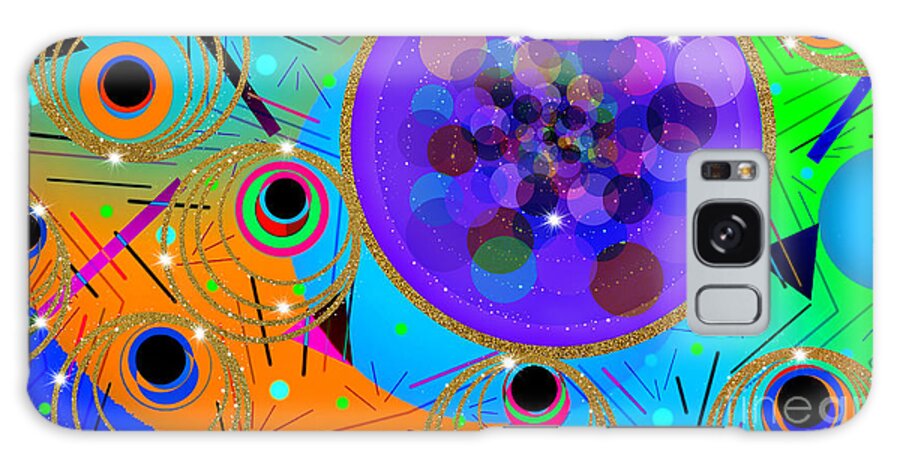 Abstract Art Galaxy Case featuring the digital art Peacock Feathers and Bubblegum by Diamante Lavendar