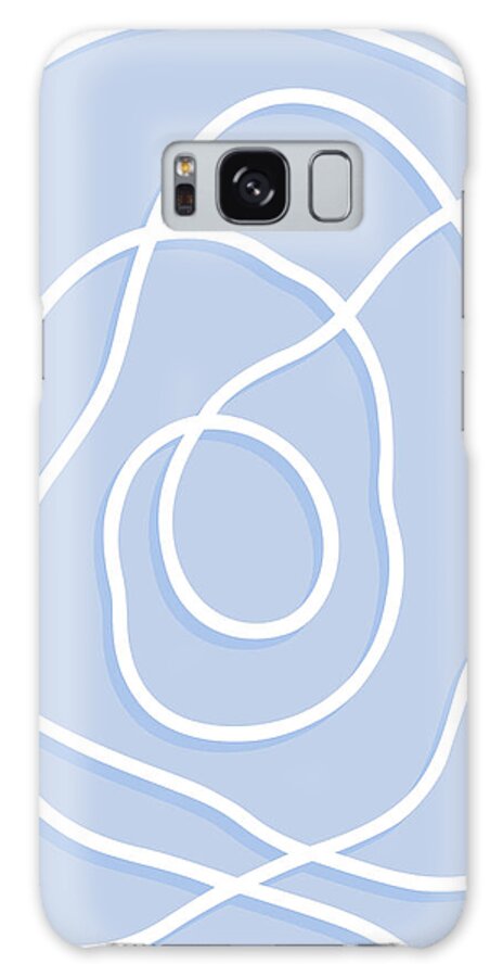 Nikita Coulombe Galaxy Case featuring the painting Pearl Drop 5 in blue by Nikita Coulombe