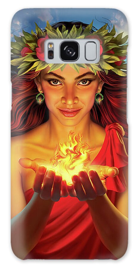 Pele Galaxy Case featuring the digital art Pele Goddess of Volcanoes and Fire by Mark Fredrickson