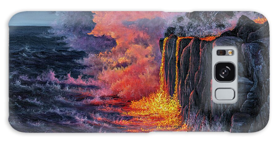 Pele Galaxy Case featuring the painting Pele's Steamy Kisses by Darice Machel McGuire
