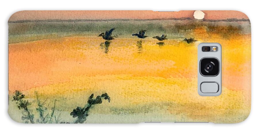 Pelicans Galaxy Case featuring the painting Pelicans by Deb Stroh-Larson