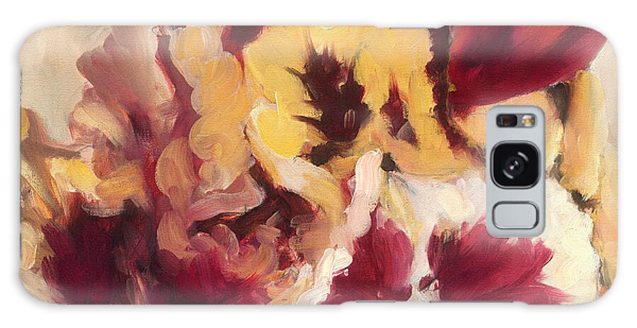 Flowers Galaxy Case featuring the painting Pensee by Roxanne Dyer