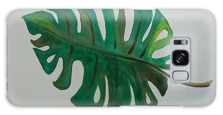 Swisscheeseleaf Galaxy Case featuring the painting Perforate leaf by Faa shie