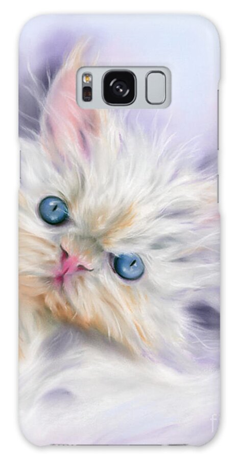 Cat Galaxy Case featuring the painting Persian Kitten with Blue Eyes by MM Anderson