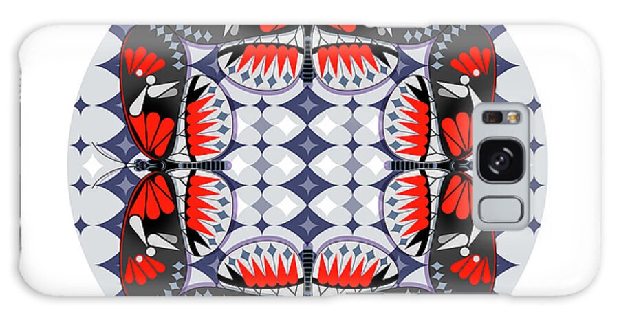 Heliconius Butterfly Galaxy Case featuring the digital art Piano Key Butterfly Gray Diamond Mandala by Tim Phelps
