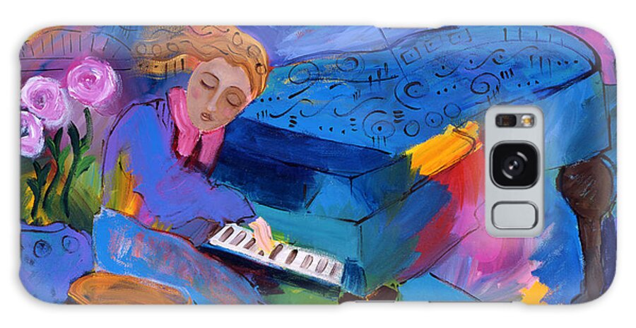 Music Galaxy Case featuring the painting Piano Melody by Jim Stallings