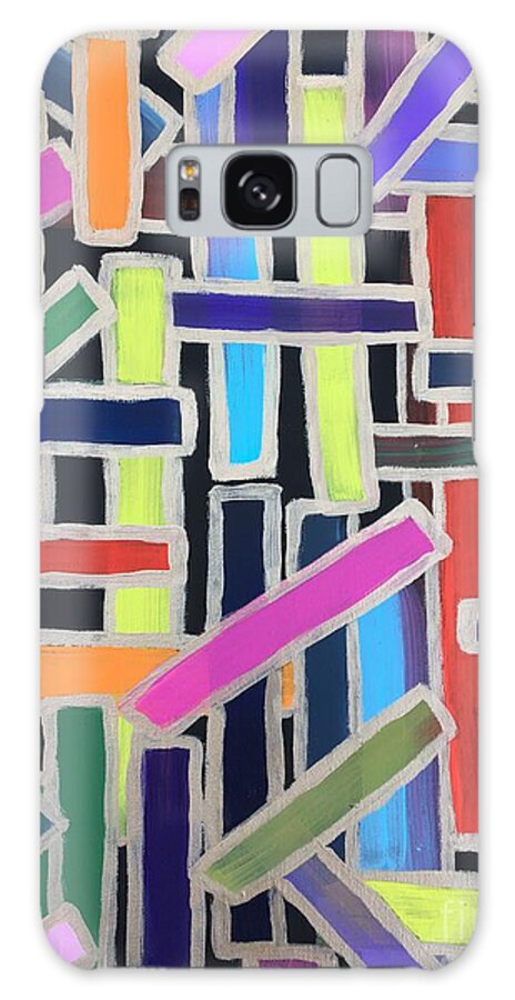 Acrylic Abstract Colors Bold Painting Underground Galaxy Case featuring the painting Pick Up Sticks by Debora Sanders