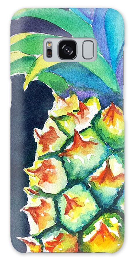 Pineapple Galaxy S8 Case featuring the painting Pineapple by Carlin Blahnik CarlinArtWatercolor