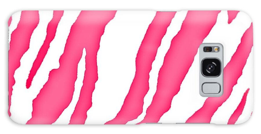 Pink Galaxy Case featuring the digital art Pink And White Zebra Stripes by Kari Myres