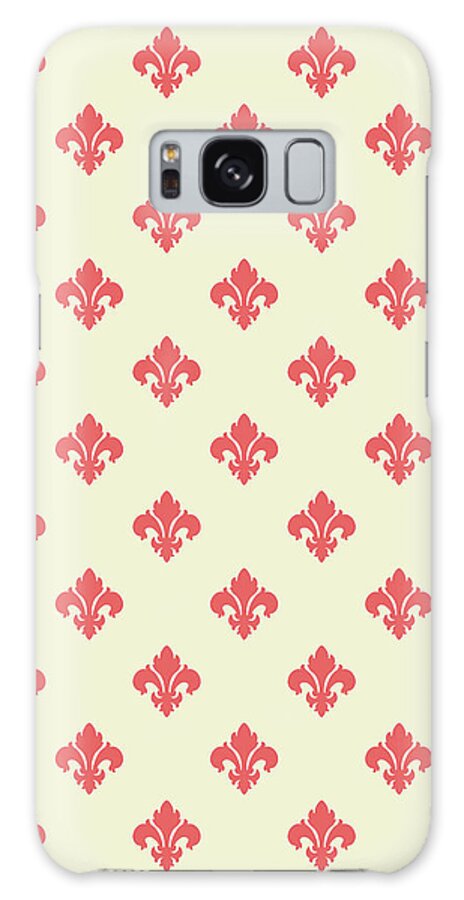Graphic Design Galaxy Case featuring the digital art Pink Fleur De Lis by Ink Well