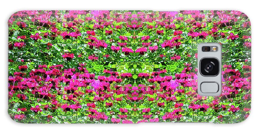 Mask Design Galaxy Case featuring the photograph Pink Flower Garden Design by Nancy Mueller