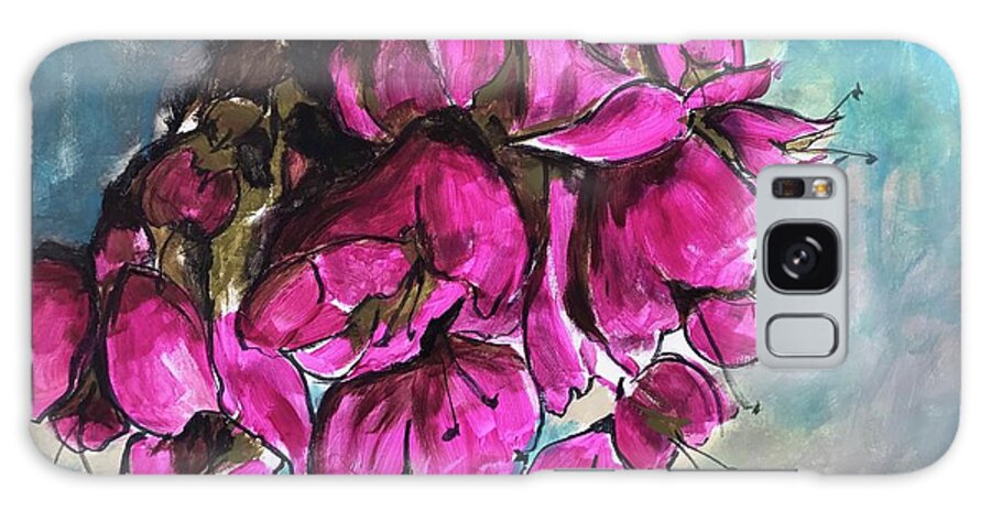  Galaxy Case featuring the painting Pink Flowers by Angie ONeal
