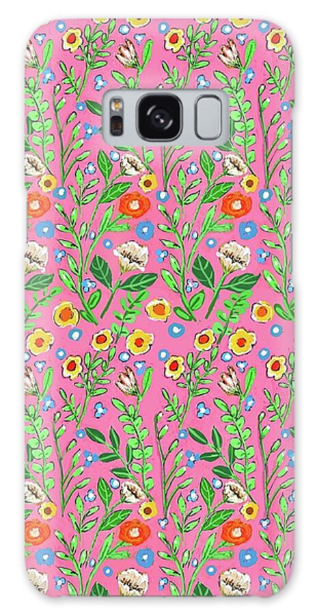  Galaxy Case featuring the painting Pink Garden by Suzzanna Frank