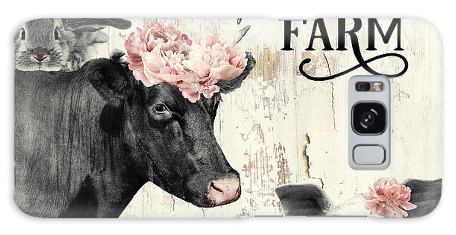 Cow Galaxy Case featuring the painting Pink Nose Farm I by Mindy Sommers