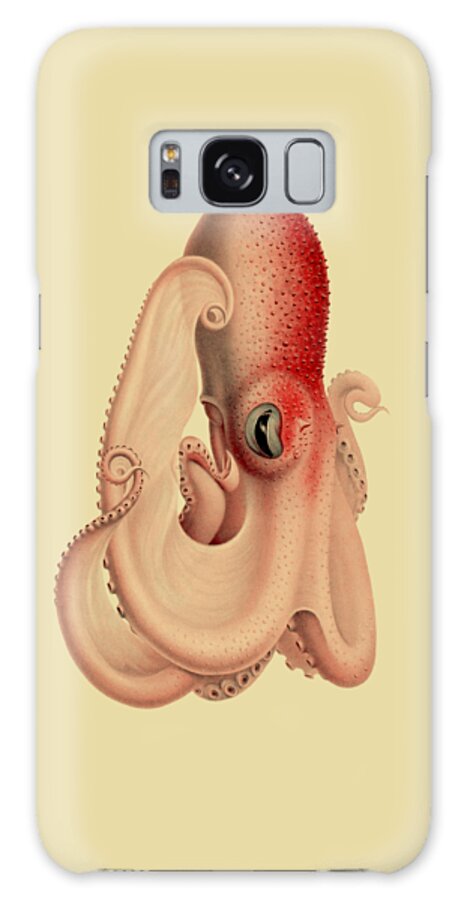 Octopus Galaxy Case featuring the digital art Pink Octopus by Madame Memento