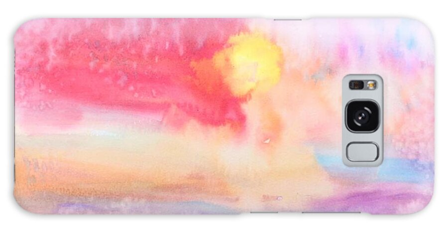 Water Galaxy Case featuring the painting Pink Painted Sky by Deb Stroh-Larson