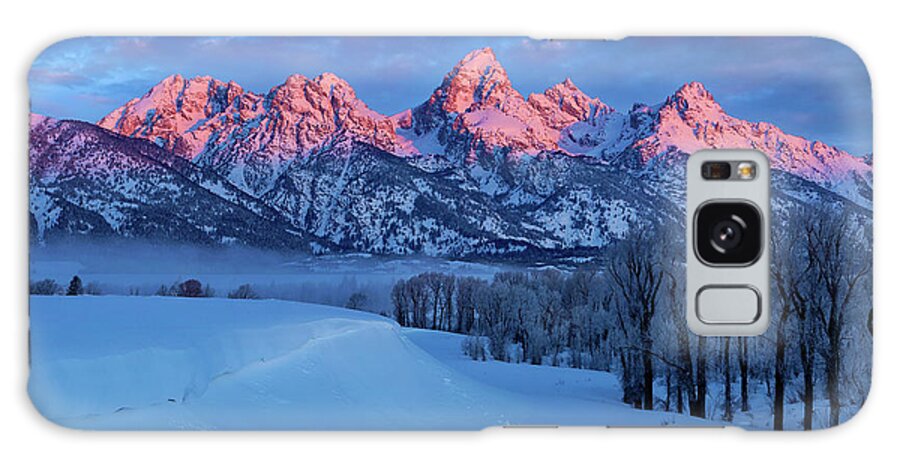 Teton Mountains Galaxy Case featuring the photograph Pink Peaks by John Rogers