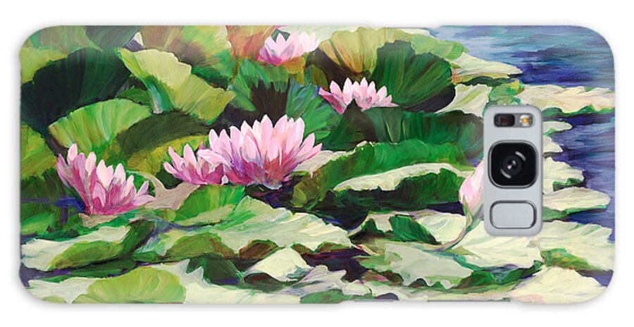 Nature Galaxy Case featuring the painting Pink Water Lilies by Laurie Snow Hein