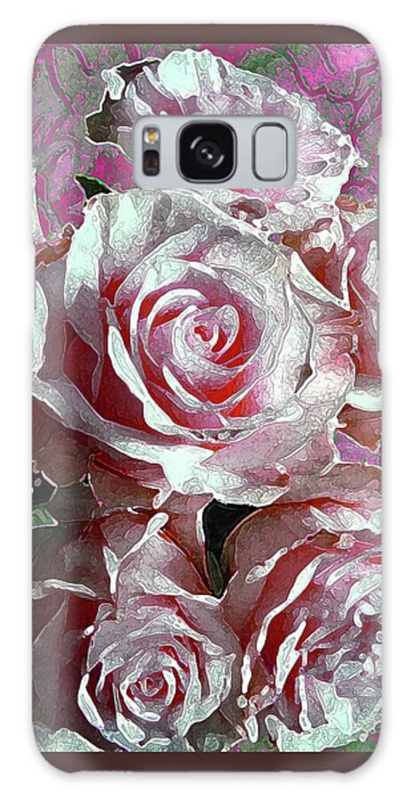 Rose Galaxy Case featuring the photograph Pink White Rose Bouquet by Corinne Carroll