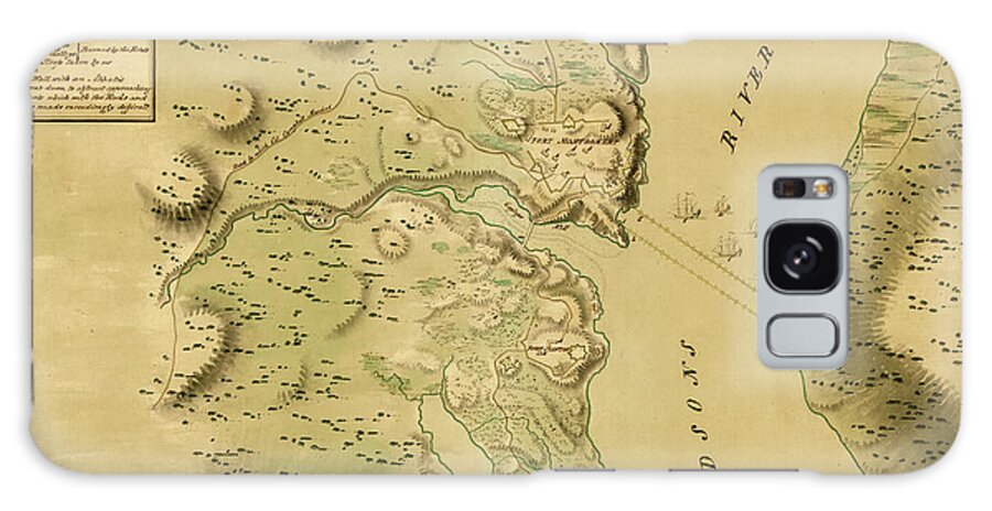 Military Galaxy Case featuring the drawing Plan of the Forts Montgomery and Clinton 1777 by Vintage Military Maps