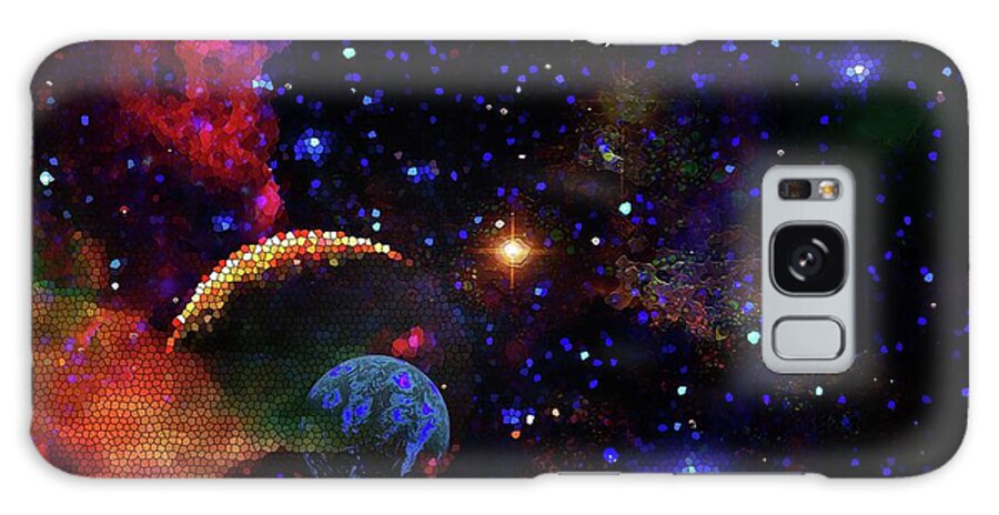  Galaxy Case featuring the digital art Planets in Space Mixed Media Background by Don White Artdreamer