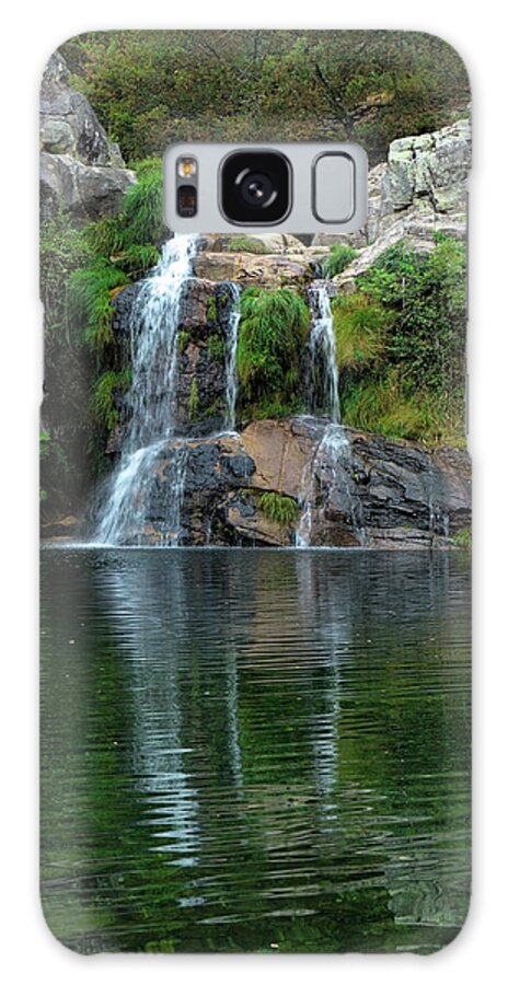 Waterfall Galaxy Case featuring the photograph Poco Negro waterfall in Carvalhais 2 by Angelo DeVal