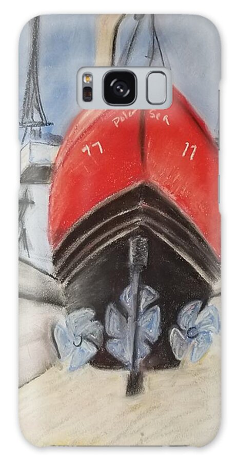 Uscg Red Hull Galaxy Case featuring the drawing Polar Sea Dry Dock by Expressions By Stephanie