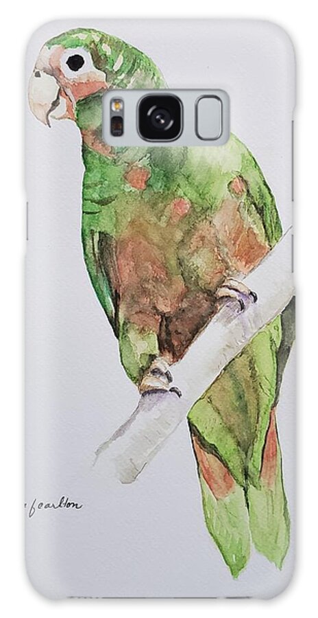 Parrot Galaxy Case featuring the painting Polly - Watercolor by Claudette Carlton