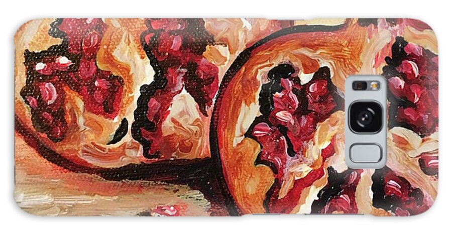 Fruit Galaxy Case featuring the painting Pomegranate by Karen Ferrand Carroll