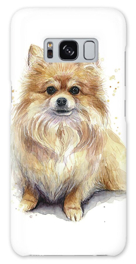Pom Galaxy Case featuring the painting Pomeranian Dog by Olga Shvartsur
