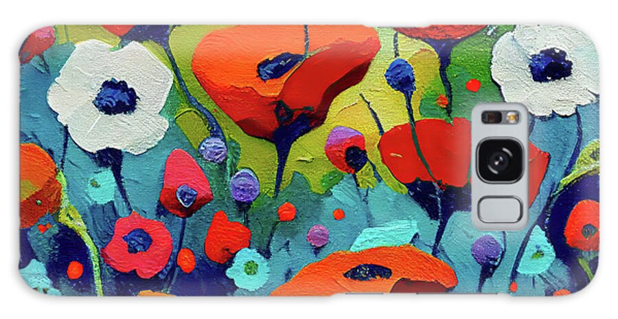 Growing Galaxy Case featuring the painting Poppy Field by My Head Cinema