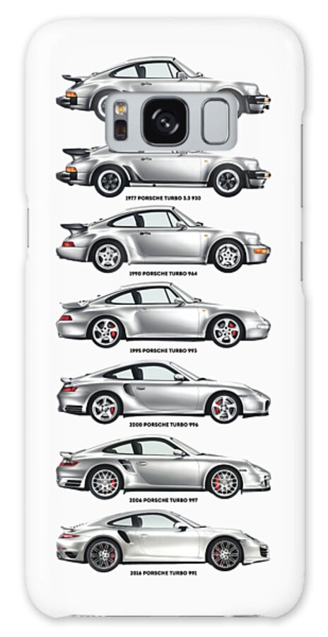 Porsche 911 Turbo Galaxy Case featuring the digital art Porsche 911 Turbo Evolution by Zapista OU