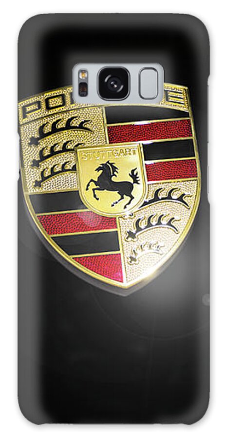 Porsche 911 Galaxy Case featuring the photograph Porsche Car Emblem isolated by Stefano Senise
