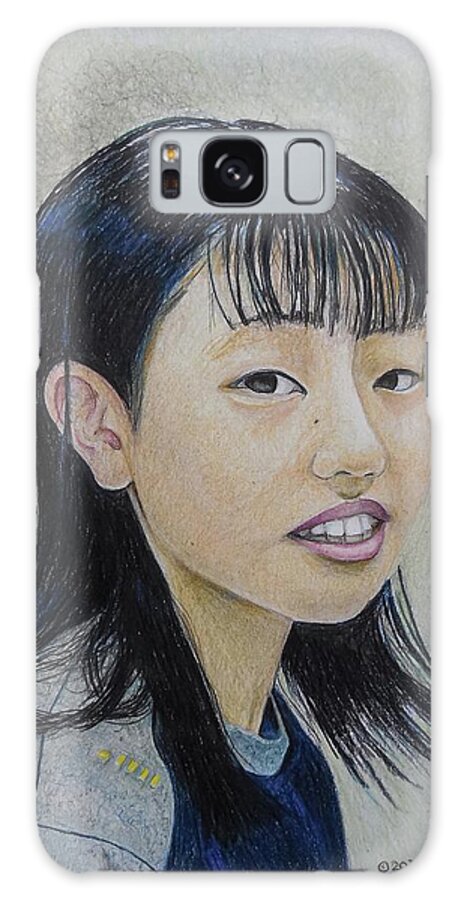 Girl Galaxy Case featuring the drawing portait of Yui by Tim Ernst