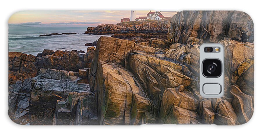 America Galaxy Case featuring the photograph Portland Head Light on the Rocks by Gregory Ballos